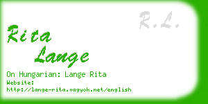 rita lange business card